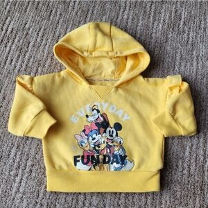 DISNEY GRAPHIC HOODIE MICKEY PLUTO DAISY GOOFY DONALD DAISY YELLOW 0 - 3 MONTHS